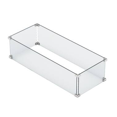 Kinger Home 26'' x 10'' Rectangle Glass Flame Guard (Glass